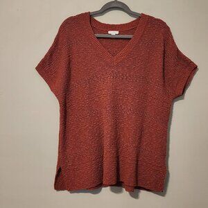 J.Jill short sleeve rust  sweater top sz XL petite women fall